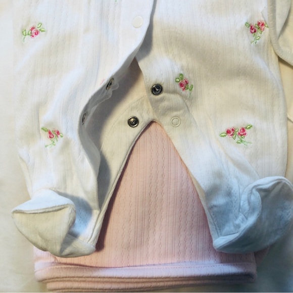 Tapioca 3 Piece Preemie White Sleeper Bonnet & Receiving Blanket Vintage - Picture 5 of 12